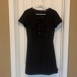 Express Faux Suede Fit and Flare Dress